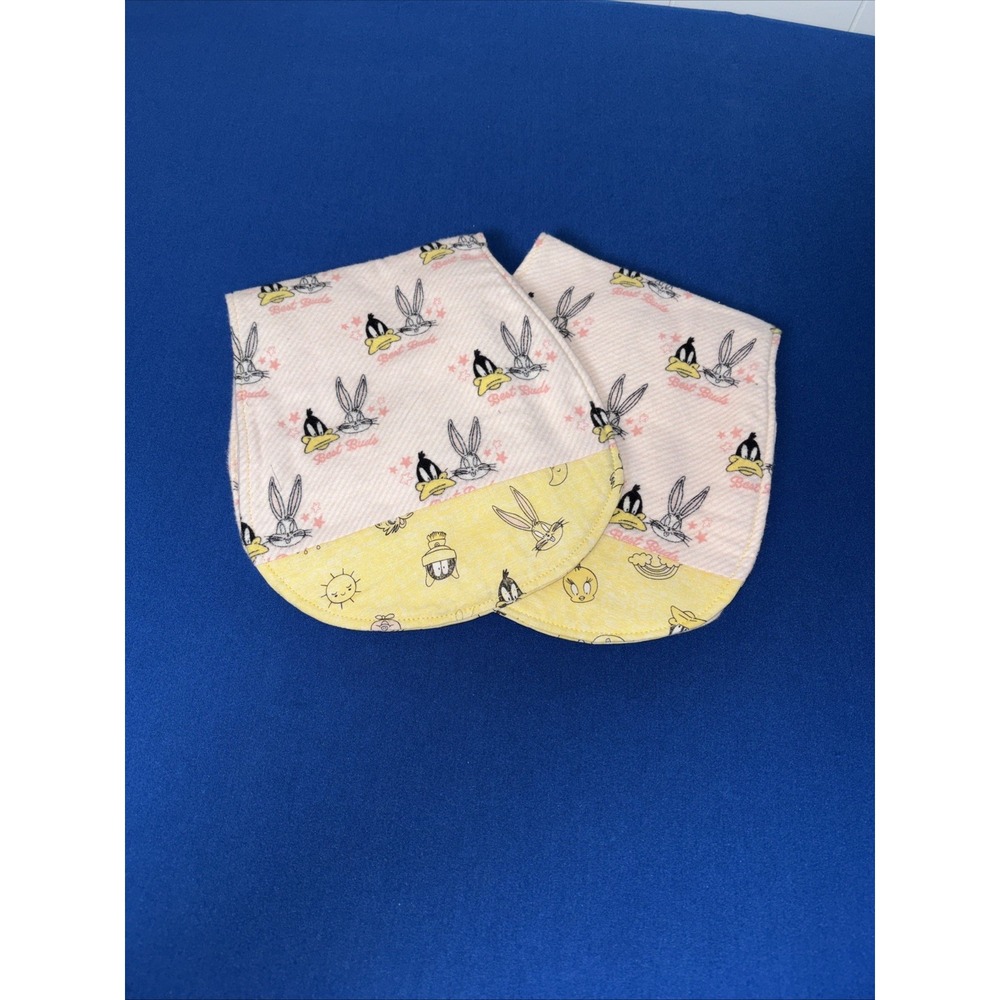VTG Looney Tunes 2 Washcloth Burp Rag Bugs Bunny & Daffy Duck Warner Bros